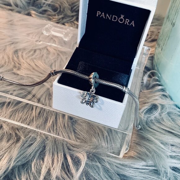 Retired Pandora Friends Forever Butterfly Dangle Charm Sterling Silver 790531 - Picture 2 of 5